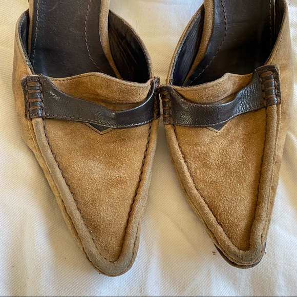 Goffredo Fantini Tan Suede High-heel Mules, sz. 39 - Picture 7 of 8